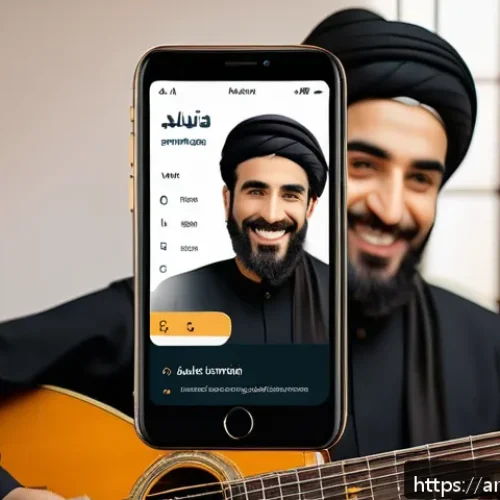 기타 연습 프로그램 - A modern, user-friendly guitar learning app interface displayed on a sleek smartphone screen, showin...